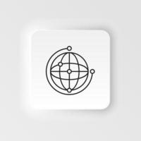 Network, global icon - Vector. Artificial intelligence neumorphic style vector icon on white background