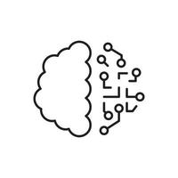 Brain, intelligence icon - Vector. Artificial intelligence on white background vector