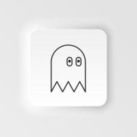 Game character, retro, arcade neumorphic style vector icon. Neumorphism style. Game character, retro arcade neumorphic style vector icon. Neumorphism style on white background.