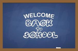 Back to School banner with texture from line art icons of education, science objects and office supplies on the blue background vector