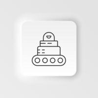 Robot, car icon - Vector. Artificial intelligence neumorphic style vector icon on white background