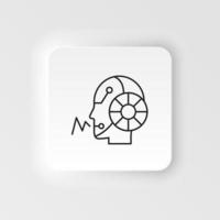 Communication, digital, robot, speak icon - Vector. Artificial intelligence neumorphic style vector icon on white background