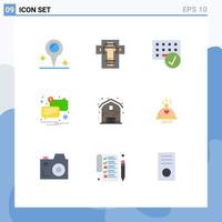 Universal Icon Symbols Group of 9 Modern Flat Colors of barn message computers mail hardware Editable Vector Design Elements