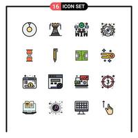 16 iconos creativos signos y símbolos modernos de reloj reloj de arena cena estrella insignia elementos de diseño de vectores creativos editables