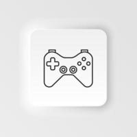 Joystick, game controller, gaming neumorphic style vector icon. Neumorphism style. Joystick, game controller gaming neumorphic style vector icon. Neumorphism style on white background.