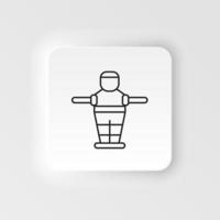 Table football, game, retro, arcade neumorphic style vector icon. Neumorphism style. Table football, game retro arcade neumorphic style vector icon. Neumorphism style on white background.