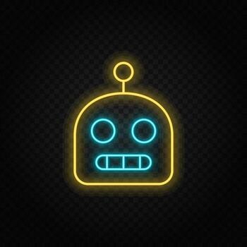 robot paper style, icon. Grey color vector background- Paper style vector icon,