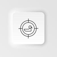 Target, duck, shooting neumorphic style vector icon. Neumorphism style. Target duck shooting neumorphic style vector icon. Neumorphism style on white background.