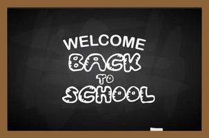 Back to School banner with texture from line art icons of education, science objects and office supplies on the daark background vector