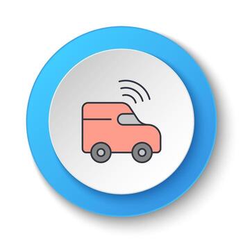 Round button for web icon. gps, smart, location. Button banner round, badge interface for application illustration on white background vector