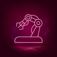 Hand, robotic, arm neon icon - vector Artificial intelligence