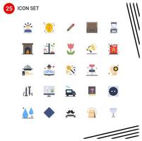 Pictogram Set of 25 Simple Flat Colors of arcade cabinet space archive school Editable Vector Design Elements