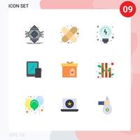 9 Universal Flat Colors Set for Web and Mobile Applications box phone brainstorming tablet business Editable Vector Design Elements