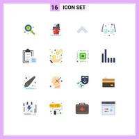 paquete de iconos de vector de stock de 16 signos y símbolos de línea para documentos en papel portapapeles de flecha gafas paquete editable de elementos creativos de diseño de vectores