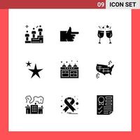 paquete de iconos de vector de stock de 9 signos y símbolos de línea para elementos de diseño de vector editables de forma de cocina de amor de hervidor de horno