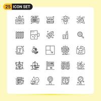 Universal Icon Symbols Group of 25 Modern Lines of well exercise video time support Editable Vector Design Elements