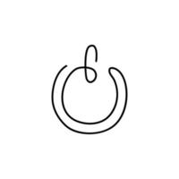 power button icon. Element of web icon with one line for mobile concept and web apps. Thin line power button icon can be used for web and mobile. Premium icon on white background. vector