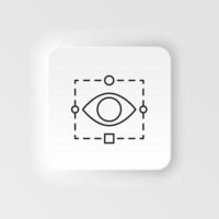 Retina, tech, eye icon - Vector. Artificial intelligence neumorphic style vector icon on white background