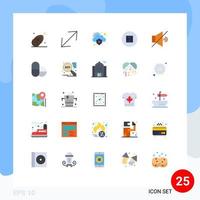 25 User Interface Flat Color Pack of modern Signs and Symbols of speaker symbols cloud beliefs virus Editable Vector Design Elements