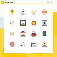 16 Thematic Vector Flat Colors and Editable Symbols of photo celebration decoration light print Editable Pack of Creative Vector Design Elements