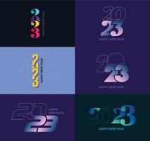 Big Set of 2023 Happy New Year logo text design 2023 number design template vector