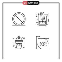 4 Creative Icons Modern Signs and Symbols of block beverage stop science food Editable Vector Design Elements