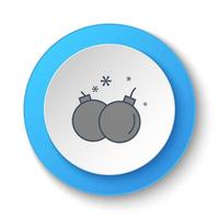 Round button for web icon. Bomb, weapons, detonation, retro, arcade. Button banner round, badge interface for application illustration on white background vector