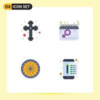 Flat Icon Pack of 4 Universal Symbols of celebration flag calendar women day Editable Vector Design Elements