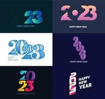 Big Set of 2023 Happy New Year logo text design 2023 number design template vector