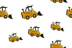 Vector seamless pattern bulldozer cartoon concept design