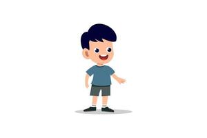 Vector happy cute little kid boy concept design illustration