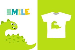 Vector a cute baby dino for print or t-shirt concept design illustration