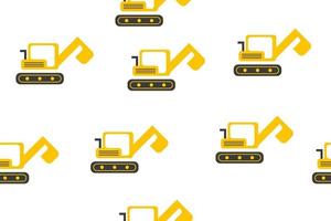 Vector seamless pattern bulldozer cartoon concept design