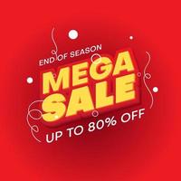 mega sale vector design with yellow and red color. suitable for banner, poster, web, social media post, etc.