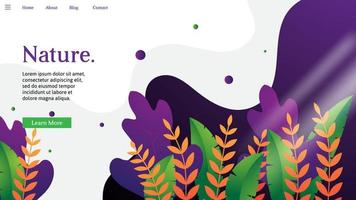 web page design template with nature background. vector illustration
