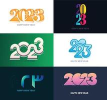 Big Collection of 2023 Happy New Year symbols Cover of business diary for 2023 with wishes vector