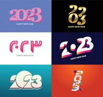 Big Set of 2023 Happy New Year logo text design 2023 number design template vector