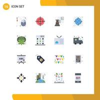 Universal Icon Symbols Group of 16 Modern Flat Colors of world network circle global hobby Editable Pack of Creative Vector Design Elements