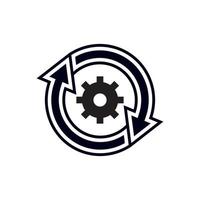 Network complain gear vector icon, handling continuous complaints illustration.