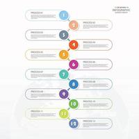 infografía con 12 pasos, procesos u opciones. vector