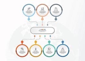 infografía con 7 pasos, procesos u opciones. vector