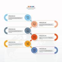 Infographic with 6 steps, process or options. vector