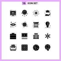 Universal Icon Symbols Group of 16 Modern Solid Glyphs of mask allergy galaxy allergies insurance Editable Vector Design Elements