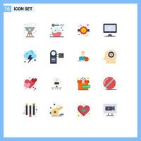 Flat Color Pack of 16 Universal Symbols of imac monitor spa computer discount Editable Pack of Creative Vector Design Elements