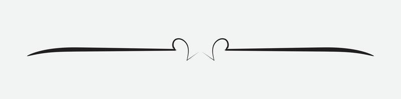 divisor de croquis. línea pelada había dibujado borde de rama adorno de boda forma decorativa vector