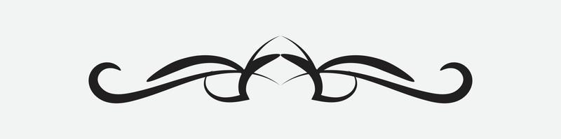 ornamental filigree flourish and thin divider. Classical vintage element, vector illustration