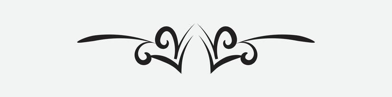 ornamental filigree flourish and thin divider. Classical vintage element, vector illustration