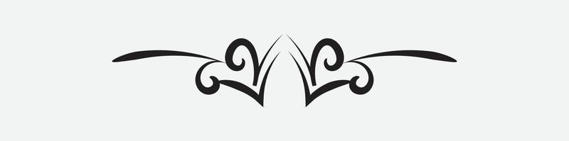 ornamental filigree flourish and thin divider. Classical vintage element, vector illustration