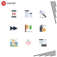 Modern Set of 9 Flat Colors and symbols such as irish flag development next tools Editable Vector Design Elements