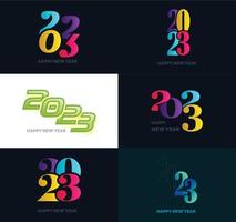 Big Set of 2023 Happy New Year logo text design 2023 number design template vector